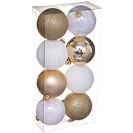 FÉÉRIC LIGHTS AND CHRISTMAS Christmas ornaments - balls, white/gold, diameter 7 cm, 8 pcs - Christmas Ornaments