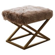 Atelier del Sofa Capraz Pelush gold/brown - Ottoman