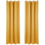 Atmosphera Blackout curtain with rings, 135 × 240 cm, 2 pcs, yellow - Drape