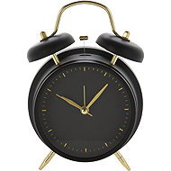 Home Styling Collection Clock with golden hands, diameter 12 cm, black - Alarm Clock