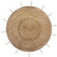 Atmosphera Jute fringed rug, 80 cm, round - Carpet