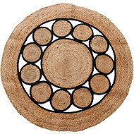 Home Styling Collection Round boho rug, jute, diameter 90 cm, brown - Carpet
