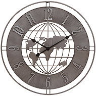 Atmosphera Wall Clock EARTH, grey, 68 cm - Wall Clock