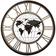 Atmosphera Wall clock with world map and Roman numerals, 67 cm - Wall Clock