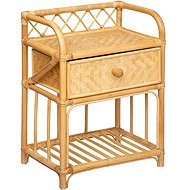 Atmosphera Aoni Bedside table with shelf and drawer, rattan - Night Stand