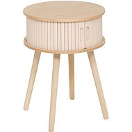 Atmosphera Nysos Bedside table with 2 doors, diameter 40 cm, beige - Night Stand