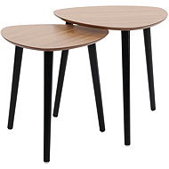 Home Styling Collection Set of coffee tables with 3 pine legs, 2 pcs - Side Table