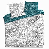 Atmosphera Cotton linen with plant pattern double-sided 260 × 240 cm - Bed Linen