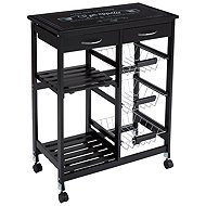 Atmosphera Kitchen shelf on wheels black 67 × 35 × 81 cm - Food Serving Trolley
