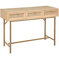 Atmosphera Rayo narrow boho console table with 3 drawers and Viennese weave - Console Table