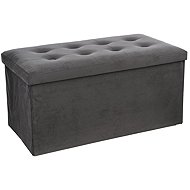 Atmosphera Large pouf with storage compartment in grey, pouf for hallway, pouf for room - Ottoman
