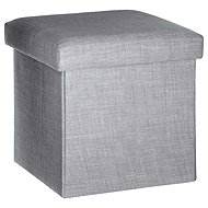 Atmosphera Folding, elegant and practical stool with storage, 38 × 38 × 38 cm, grey - Ottoman