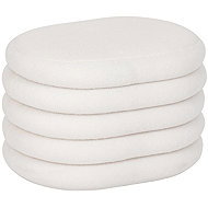 Atmosphera Upholstered table GIULIA, boucle, with storage, 59 × 45 × 40 cm, white - Ottoman
