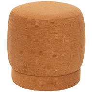 Atmosphera Upholstered round pouf AMEA bouclé, diameter 39 cm, orange - Ottoman