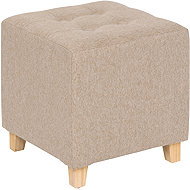 Atmosphera Quilted stool on legs LEANDRE, 35 × 35 cm, beige - Ottoman