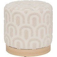Atmosphera Tufted stool COPAS, diameter 38 cm, beige - Ottoman