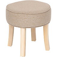 Atmosphera Soft upholstered stool ADRIEL for dressing table, diameter 35 cm, beige - Ottoman