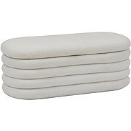 Atmosphera Hallway bench GIULIA boucle, with storage, 110 × 46 × 40,5 cm, white - Bench