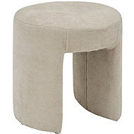 Atmosphera Upholstered arched stool JIN, diameter 38 cm, beige - Ottoman