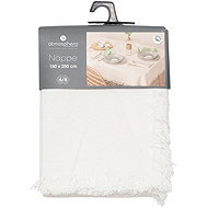 Atmosphera Cotton tablecloth with fringe Maha, white cotton, 150 × 250 cm - Tablecloth