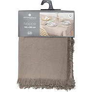 Atmosphera Cotton tablecloth with fringe Maha, grey cotton, 150 × 250 cm - Tablecloth