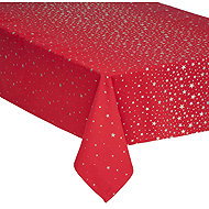Atmosphera Decorative Christmas tablecloth with silver stars 140 × 240 cm, red - Tablecloth