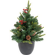 Atmosphera, Artificial tree in KAPPI pot with lights, 50 cm - Christmas Tree