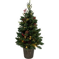 Atmosphera, Artificial tree in KAPPI pot with lights, 96 cm - Christmas Tree