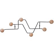 PRESENT TIME Zig Zag coat rack, wall-mounted, metal, black, 25×21×8.5cm - Coat Hanger