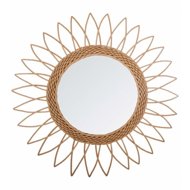 Atmosphera Mirror in round frame made of natural rattan in the shape of a Sun marker - Mirror