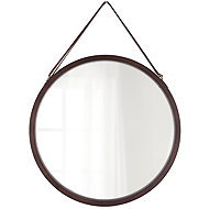 Tendance Bathroom mirror in bamboo frame Lysa, diameter 38 cm, Black - Mirror
