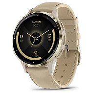 Garmin Venu 3S Cream Gold/French Gray Leather Band - Smart Watch