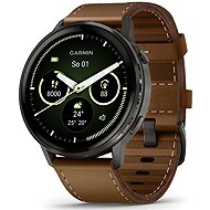 Garmin Venu 4 45mm Slate/Leather Band - Smart Watch