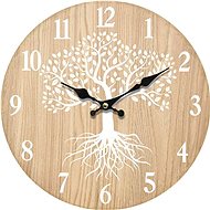 Nástěnné hodiny dřevěné, průměr 34 cm - Nástěnné hodiny