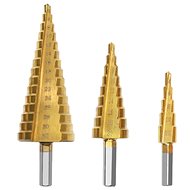 Alum Sada kónických vrtáků, kuželový vrták do plechu - balení 3 ks - Drill Set