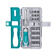 TOTAL-TOOLS Ratchet Screwdriver with Nuts and Tips, Set of 33, Industrial - Screwdriver