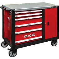 YATO Mobile workshop cabinet 6 drawers + closing cabinet red - Tool trolley