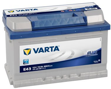 VARTA BLUE Dynamic 72Ah, 12V, E43 - UAMK vehicle installation - Car Battery