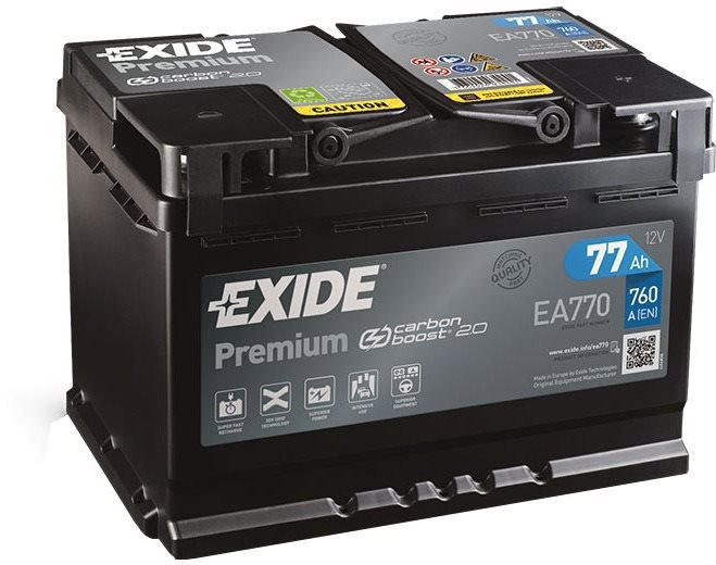 EXIDE Premium 77Ah, 12V, EA770 - UAMK vehicle installation - Car Battery
