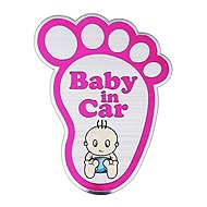 PREXIM Sticker metal baby in car, pink - Self-Adhesive Sticker