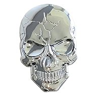 PREXIM Sticker metal skull cracks, chrome - Self-Adhesive Sticker