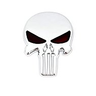 PREXIM Sticker metal skull chrome, black eyes - Self-Adhesive Sticker