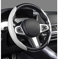PREXIM Anti-slip steering wheel cover carbon, white - Steering Wheel Cover