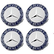 MJakes centre wheel caps silver 75 mm for MERCEDES BENZ - Wheel Center Caps