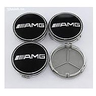 MJakes centre wheel caps black 75 mm for MERCEDES BENZ AMG - Wheel Center Caps