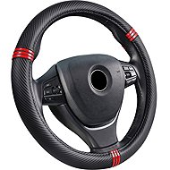 PREXIM Steering wheel cover imitation carbon with stripes - Steering Wheel Cover