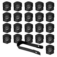 PREXIM Black decorative screw covers 21 mm 21 pcs - Case