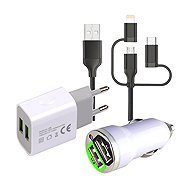 PREXIM mobile phone adapter 3in1 - Car Charger