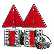 AMIO LED rear light set 240 × 140 mm, magnetic, with reflectors, 7 PIN plug, 7.5 m cable - Vehicle Lights