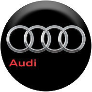 Panacea Resin stickers for wheel centre of Audi black - 4pcs - Wheel Center Cap Stickers